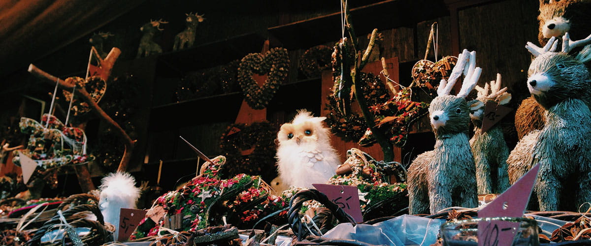 Germany, Bonn, Christmas market display